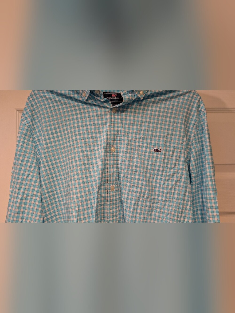 Vineyard Vines Performance Men's Light Blue Teal Classic Fit Tucker Shirt Large - Picture 9 of 15